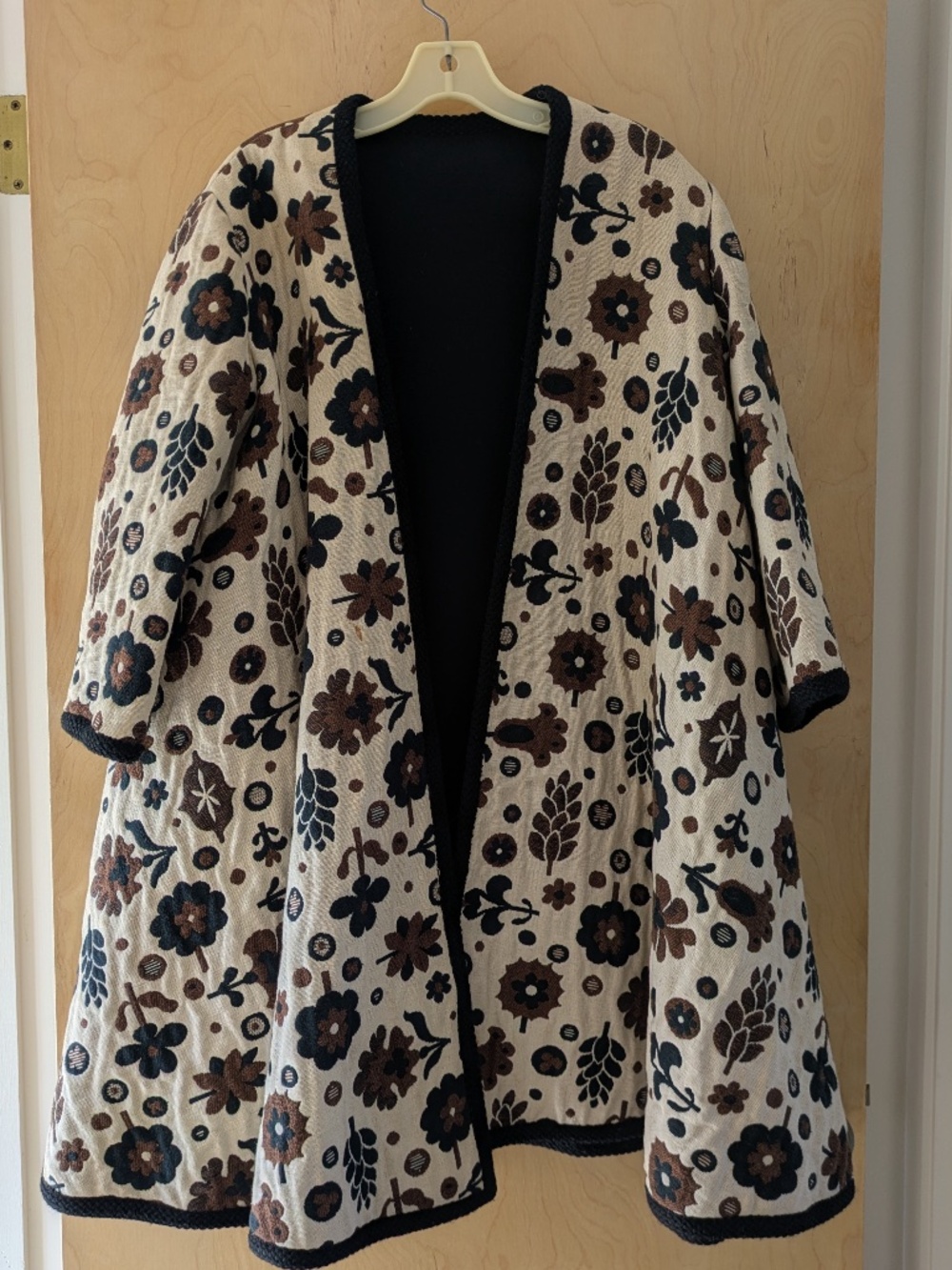 Reversible Tapestry Coat - Swing Silhouette Scandanavian Pattern